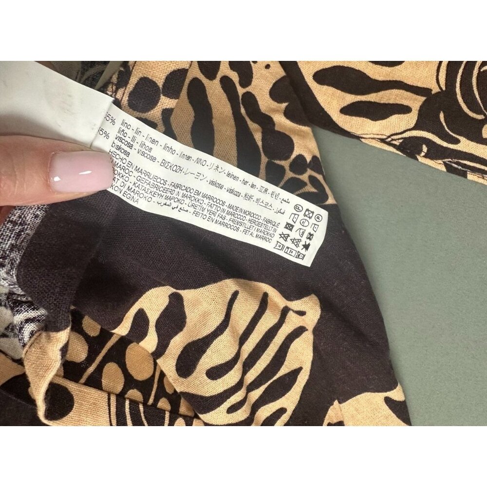 NWT ZARA WOMEN'S Linen Blend Long Printed Skirt + Blouse Suit 2 Pieces XL - Picture 8 of 13